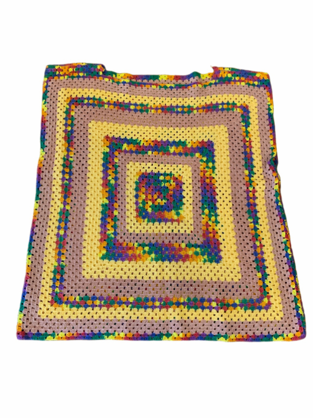 Women's Unbranded Crochet Granny Square vest Top L Multicolor